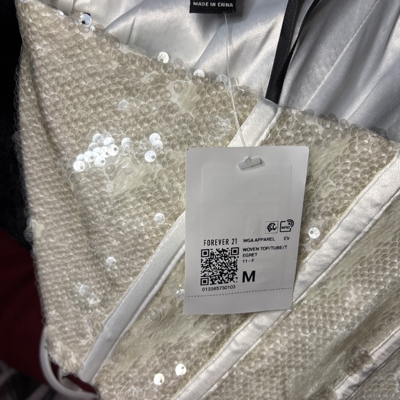 White sequin tube top - Picture 4 of 5